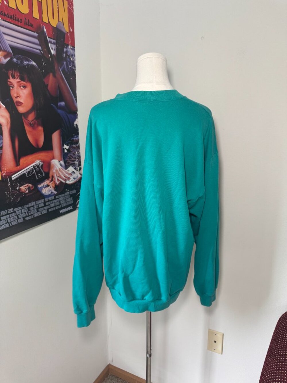 Disney Vintage Walt Disney Company Turquoise Goofy Distressed Crew Sweatshirt - Picture 3 of 12